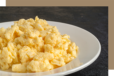 Plate of scrambled eggs