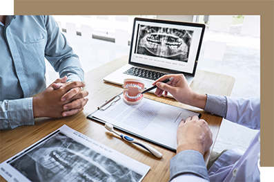 Person at a dental implant consultation