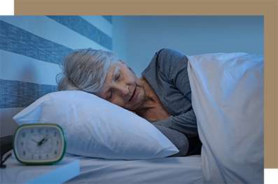 Senior woman sleeping on her side